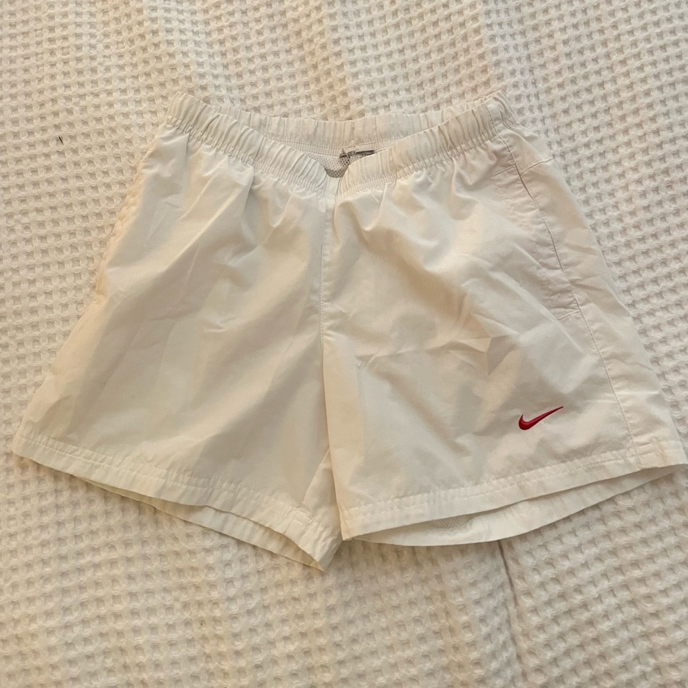 White Nike athletic shorts